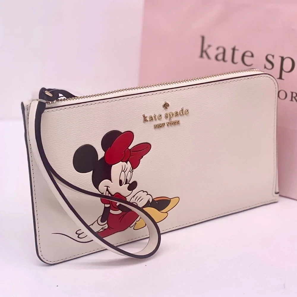Disney X Kate Spade New York Minnie Medium L-Zip Wristlet